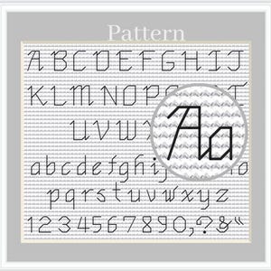 Backstitch alphabet cross stitch pattern, Cross stitch font, Cross stitch letters
