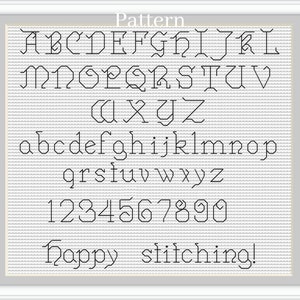 Kreuzstich Alphabet, Kreuzstich Buchstaben, Rückstich Alphabet, Kleine Kreuzstich Schrift