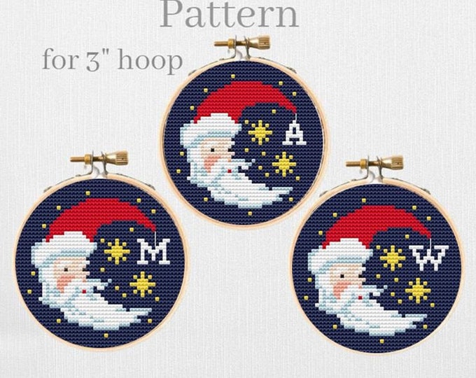 Cross Stitch Kit Five Mini Christmas Tree Decorations Etsy