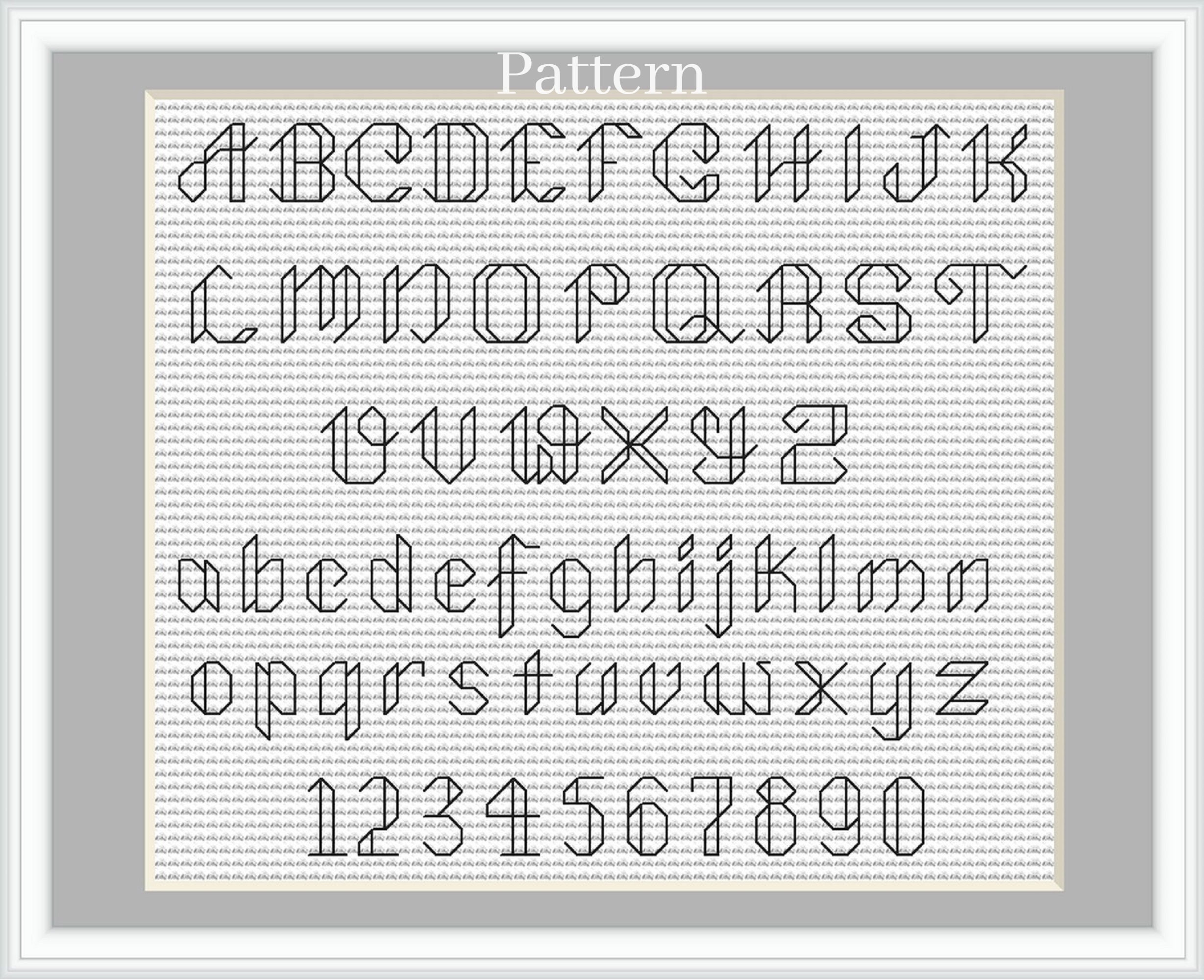 Backstitch Alphabet Cross Stitch Font Cross Stitch Letters Etsy Australia