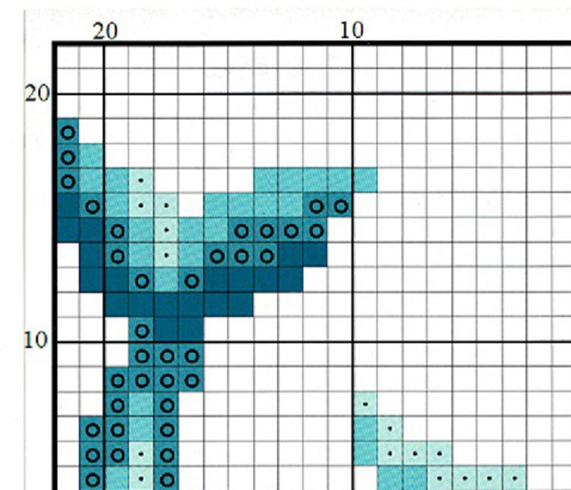 Dolphin cross stitch pattern PDF Dolphin embroidery | Etsy