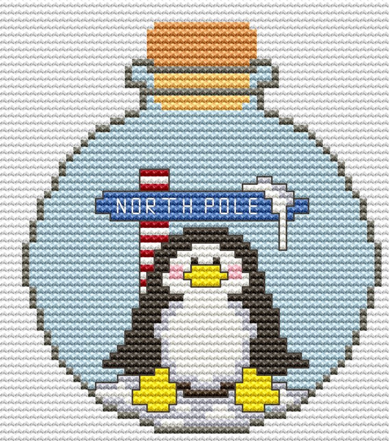 Penguin cross stitch pattern PDF Animal cross stitch North | Etsy