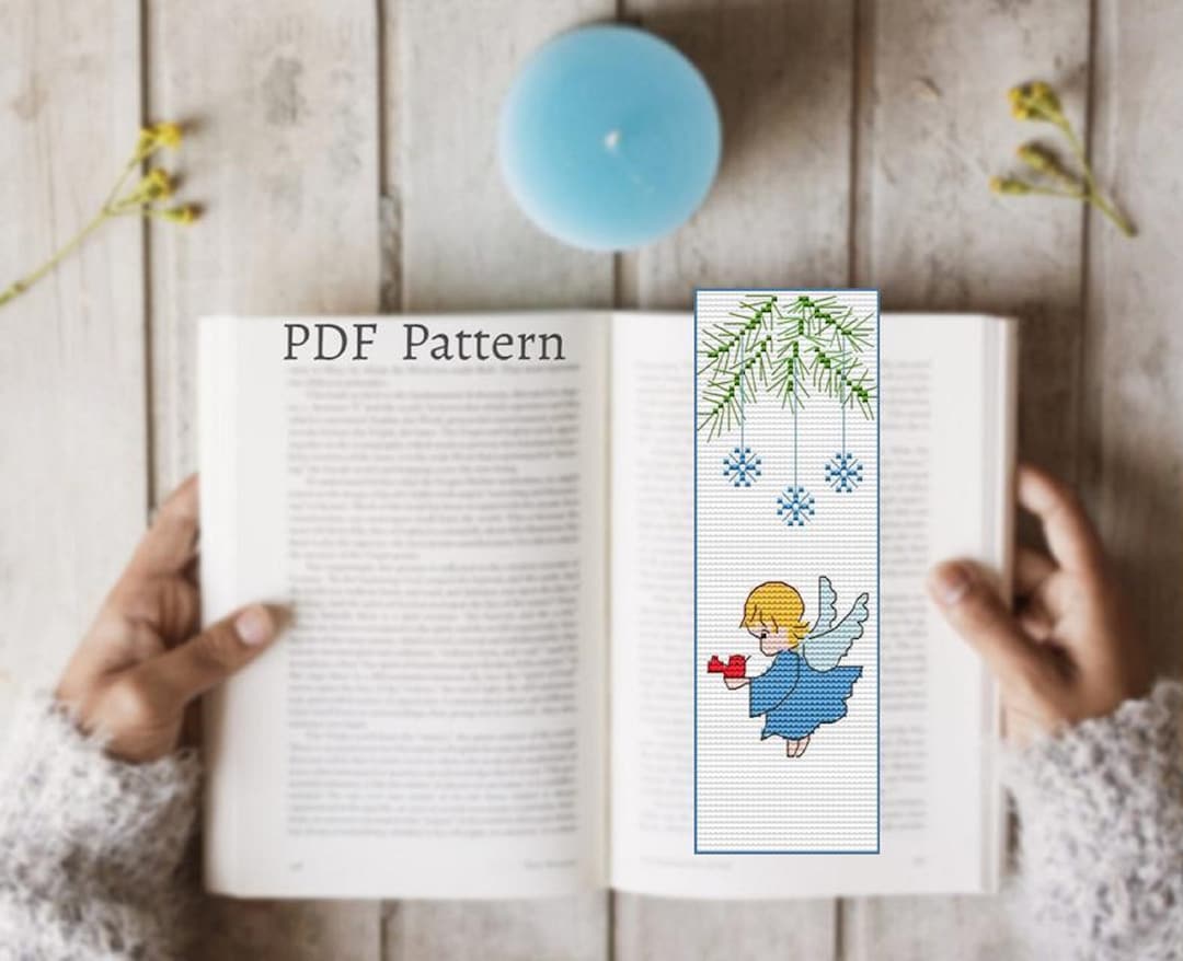 Christmas Angel Cross Stitch Bookmark Pattern Christmas Book Marks ...