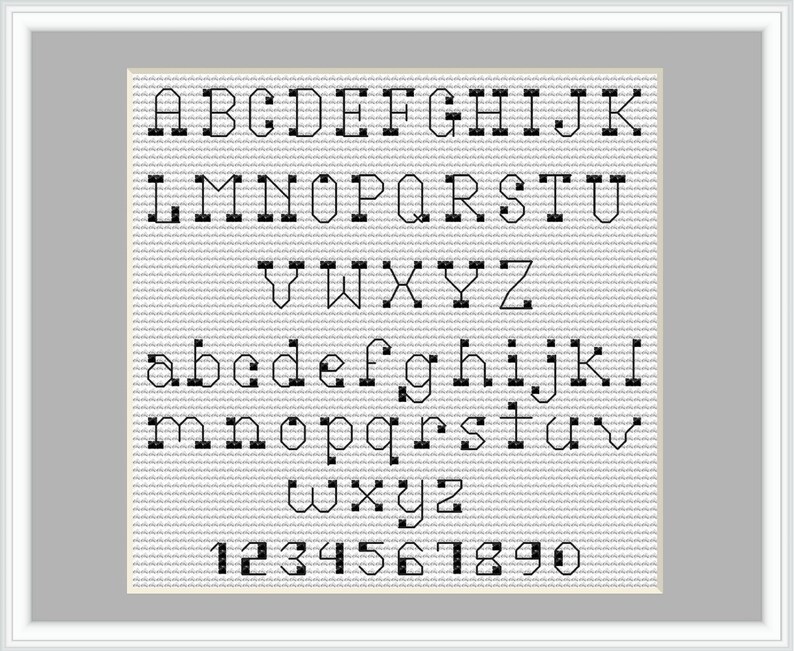 Backstitch Alphabet Cross Stitch Font Cross Stitch Letters Etsy