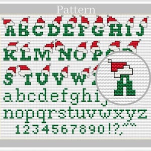 Christmas alphabet cross stitch pattern, Cross stitch fonts, Cross stitch letters, Monogram fonts