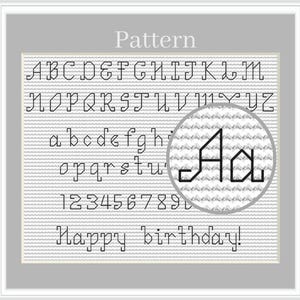 Cross stitch alphabet, Cursive alphabet, Cross stitch font, Backstitch alphabet