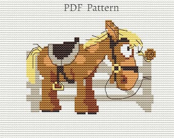 Horse cross stitch pattern PDF for digital downloads