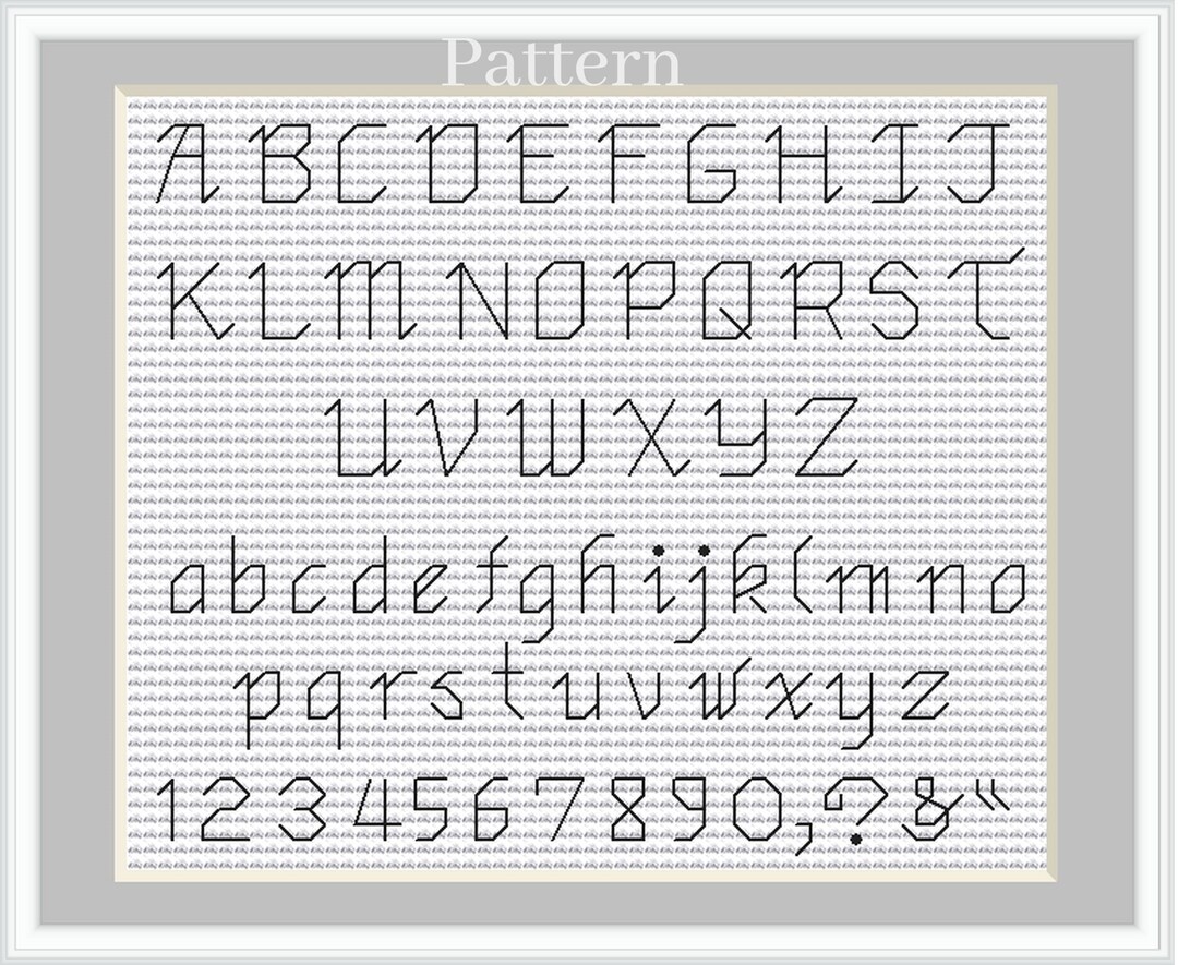 Backstitch Alphabet Cross Stitch Pattern, Cross Stitch Font, Cross ...