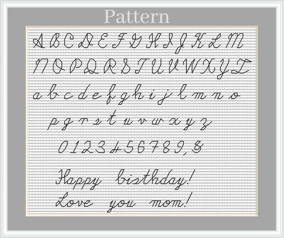 Schema punto croce alfabeto corsivo, alfabeto punto indietro, font punto  croce, lettere punto croce - Etsy Italia