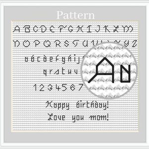 Backstitch Alphabet Cross Stitch Pattern With Letters and Numbers for ...