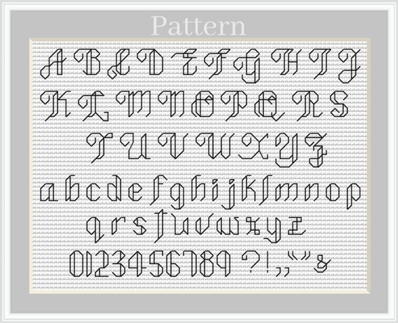 Cursive Font, Cross Stitch Font, Back Stitch Alphabet, Backstitch Alphabet  - Etsy