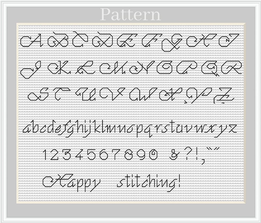 Backstitch Alphabet, Cross Stitch Font, Cross Stitch Letters, Back