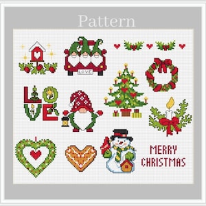Piccolo schema natalizio a punto croce Mini ornamento natalizio