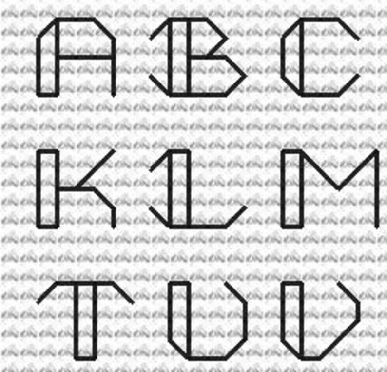 Backstitch Alphabet Cross Stitch Pattern With Small Letters and Numbers ...