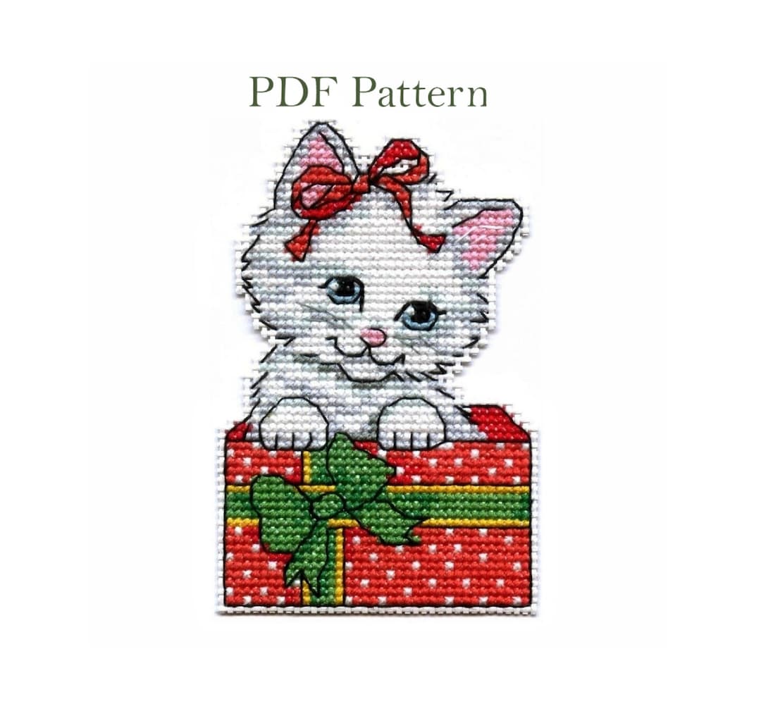 Christmas cat - Christmas Beaded cross stitch kit