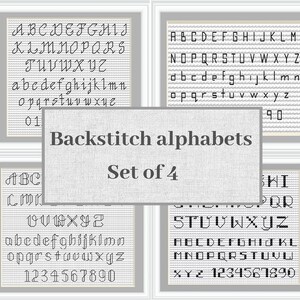 Alphabet au point arrière, Grille ABC, Lettres au point de croix, Alphabet cursif, Petite police de point de croix, Grille de l'alphabet