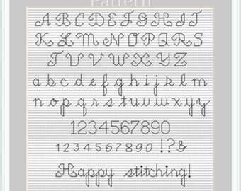 Backstitch alphabet, Cursive cross stitch font, Tiny font alphabet, Back stitch alphabet, Cross stitch letters