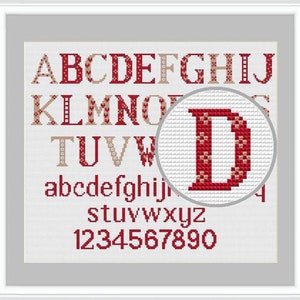 Alphabet cross stitch pattern, Cross stitch fonts, Cross stitch letters, Monogram fonts