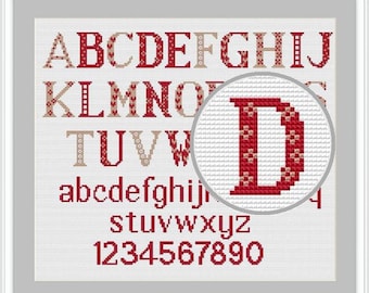 Alphabet cross stitch pattern, Cross stitch fonts, Cross stitch letters, Monogram fonts