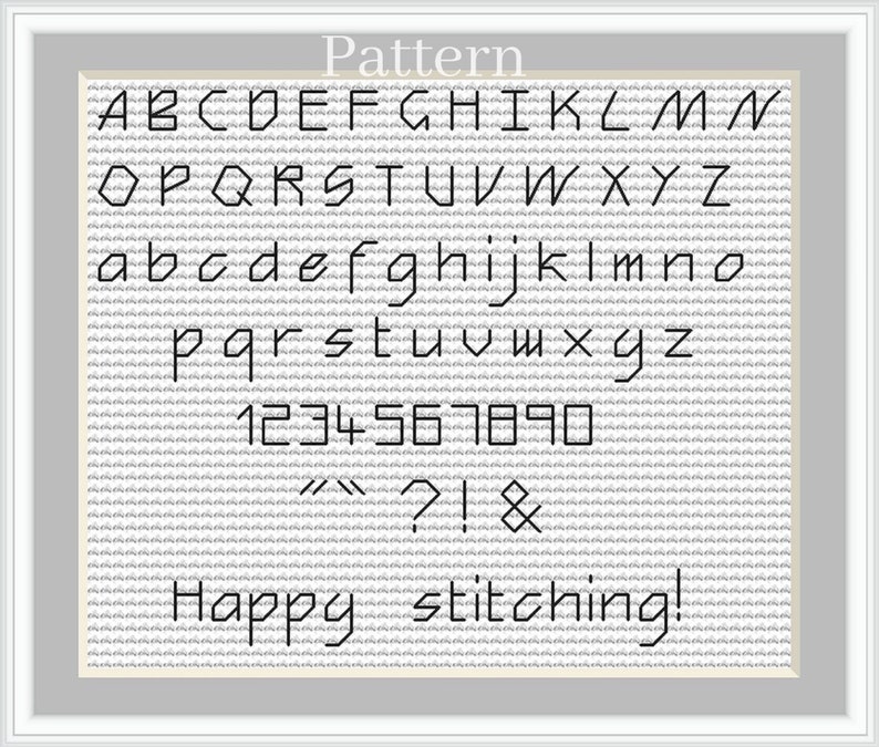 Backstitch Alphabet Cross Stitch Pattern Cross Stitch Font Etsy