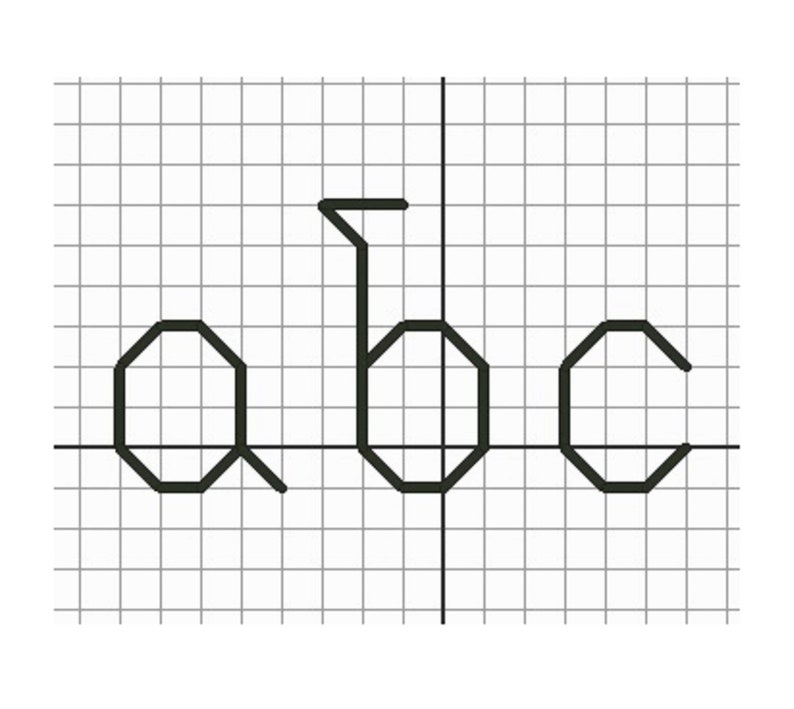 Backstitch Alphabet Cross Stitch Letters Back Stitch Etsy