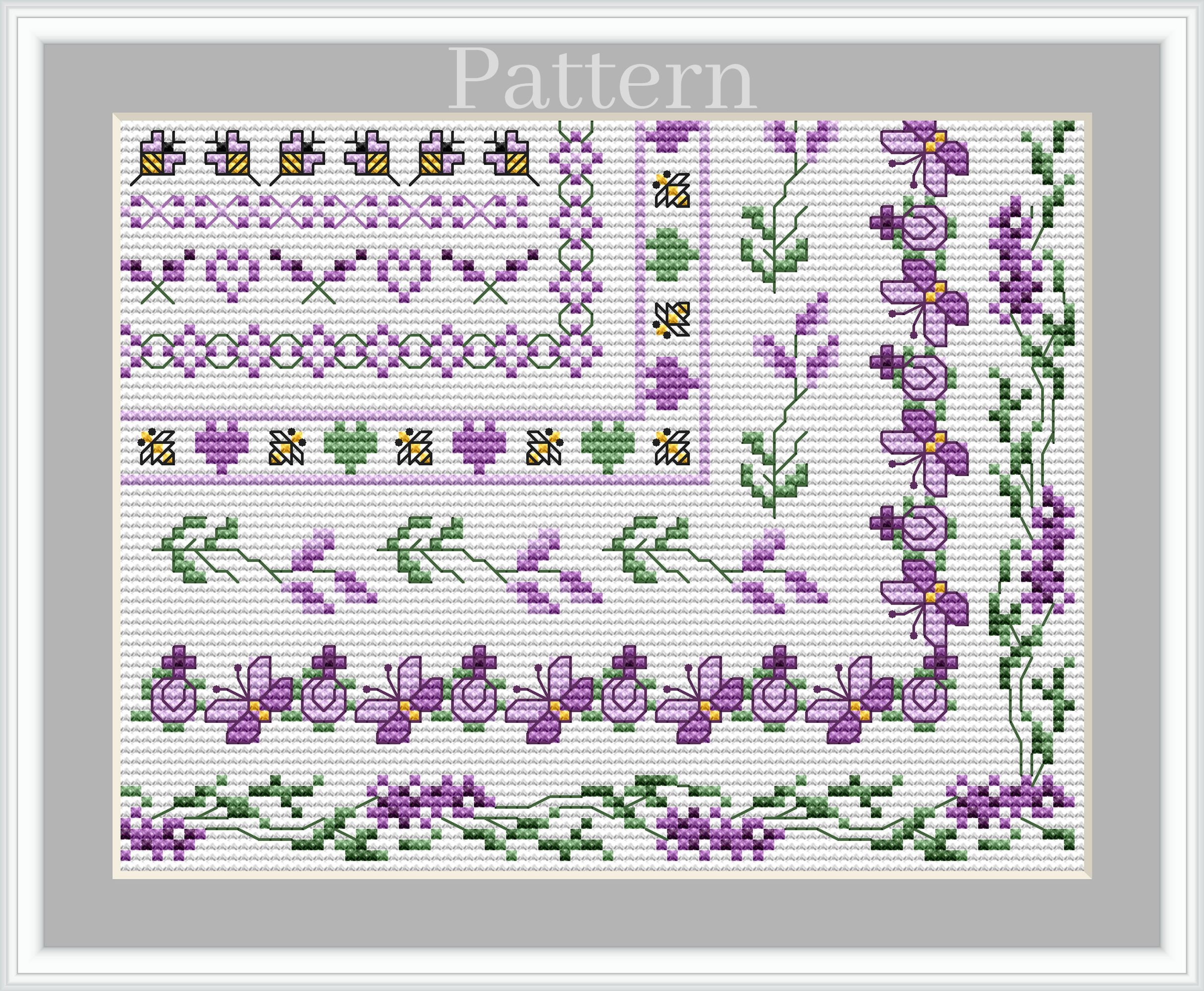 Design Works Kreuzstichvorlage Garden Expressions – Gestempelt, 100% Baumwolle, Inkl. Garn & Nadel