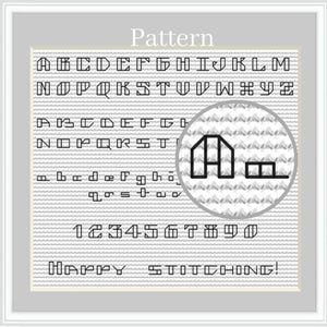 Backstitch alphabet cross stitch alphabet with block letters, Small cross stitch fonts
