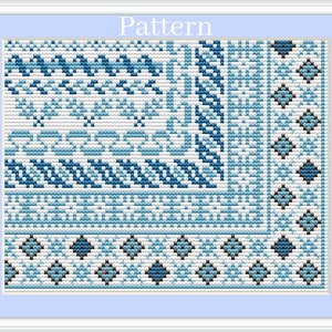 Square Border Cross Stitch Pattern, Christmas Border, Cross Stitch
