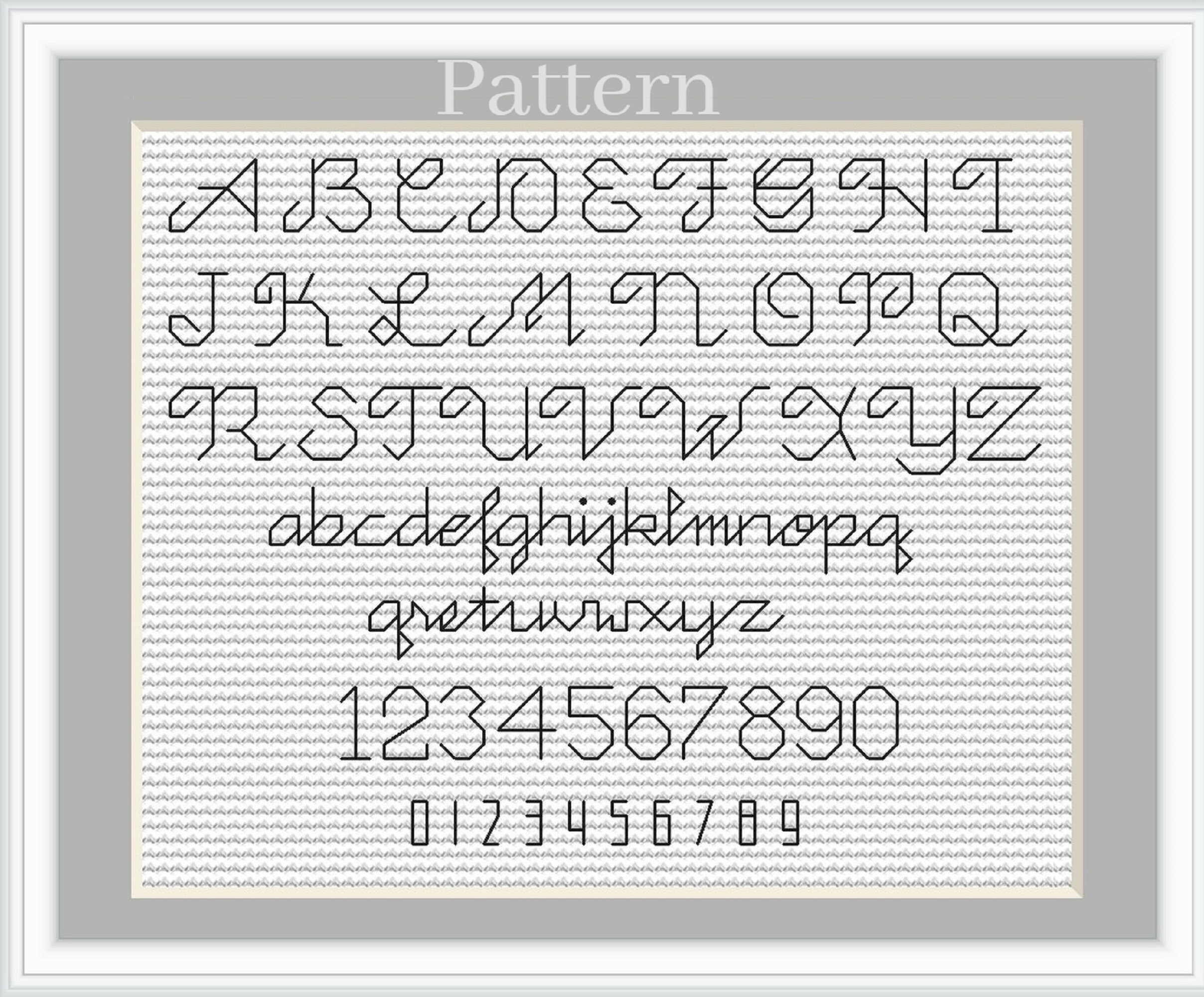 Backstitch Alphabet Cross Stitch Font Back Stitch Alphabet Etsy Canada