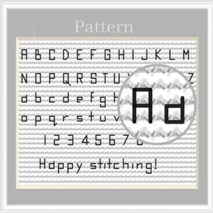 Small cross stitch font, Backstitch alphabet, Tiny alphabet, Cross stitch letters