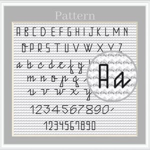 Backstitch alphabet cross stitch pattern, Cross stitch font, Tiny alphabet, Small cross stitch letters and numbers, ABC chart