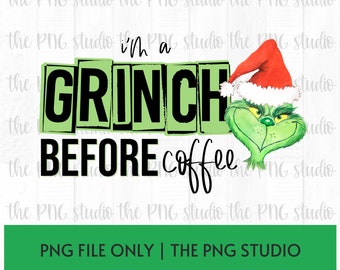 I/'m a real grinch before my coffee Galvanized metal tag