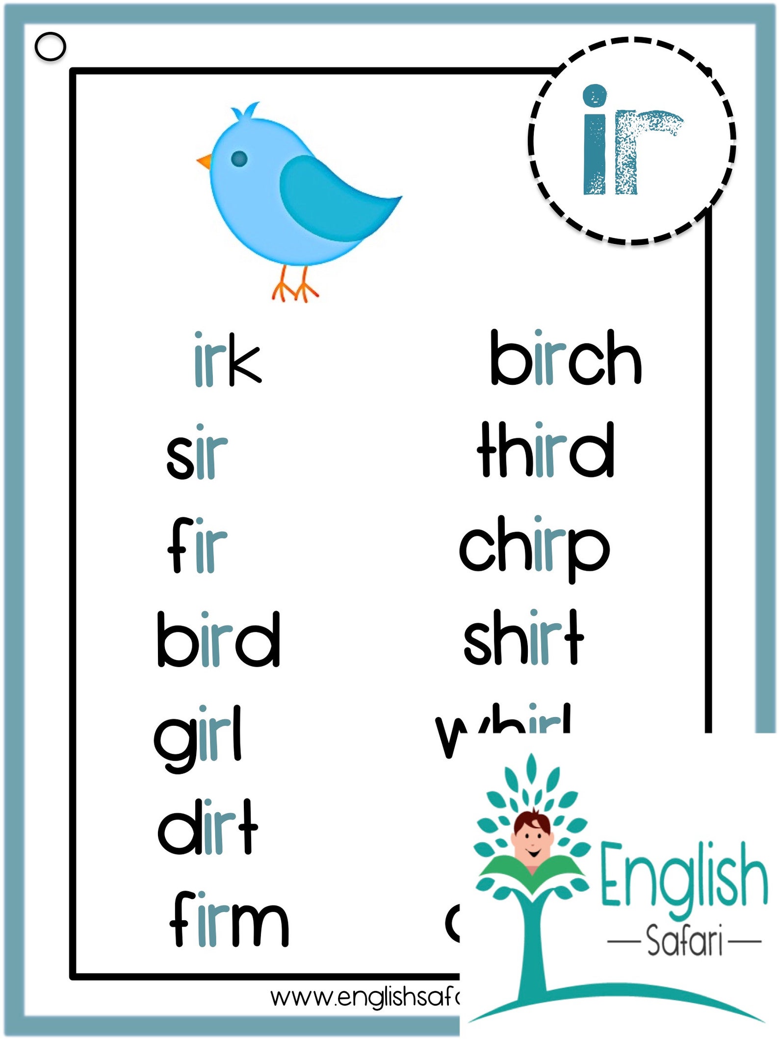 Phonics word list for Bossy R words Etsy