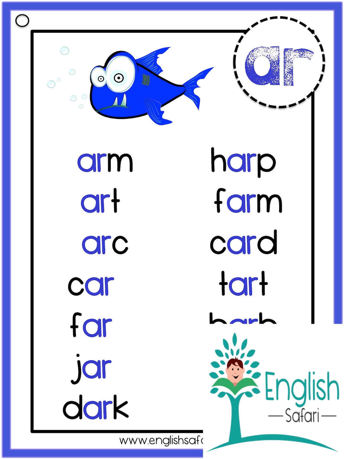 Phonics word list for Bossy R words | Etsy