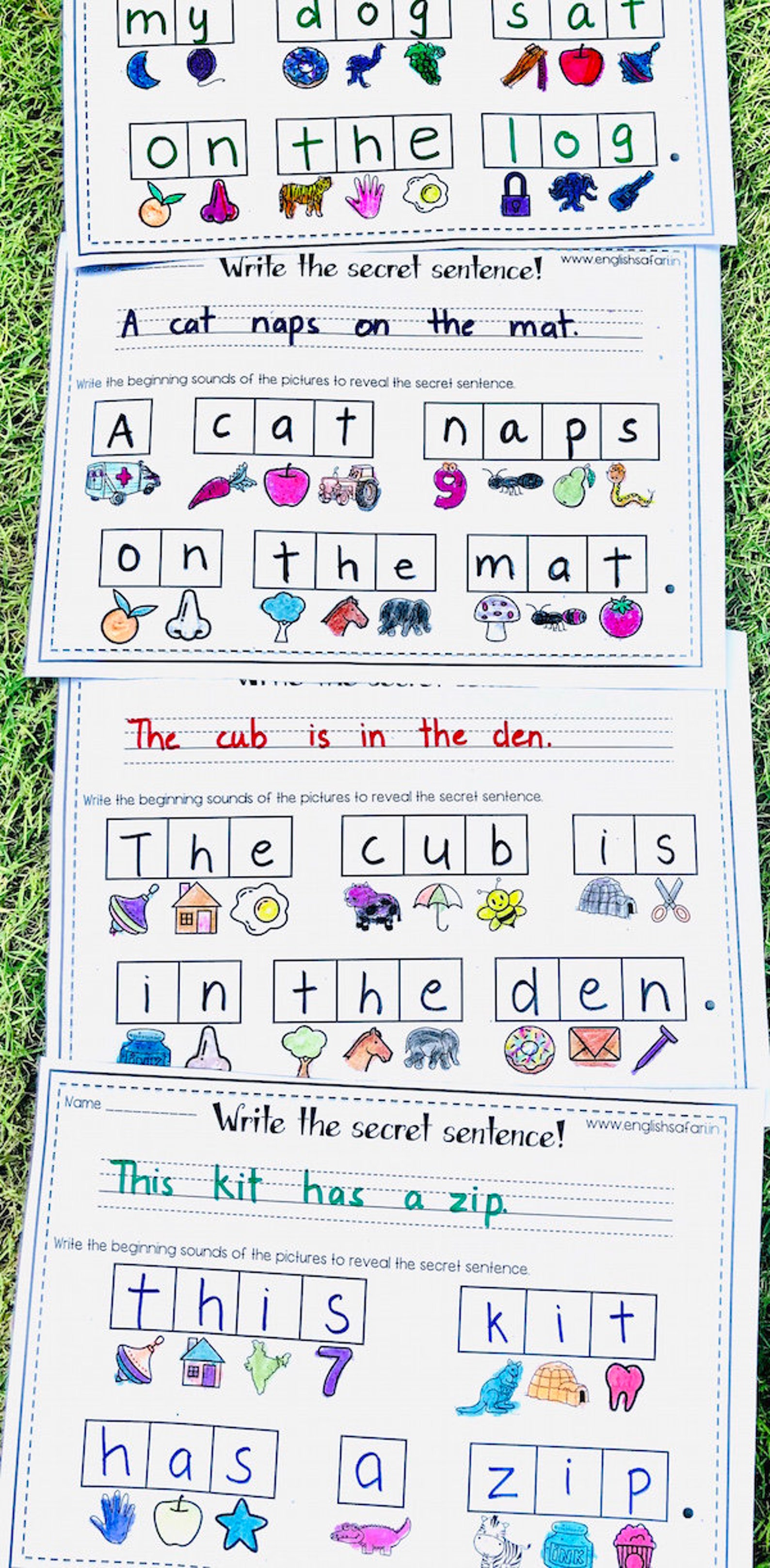 Phonics Secret Sentences Worksheets Etsy