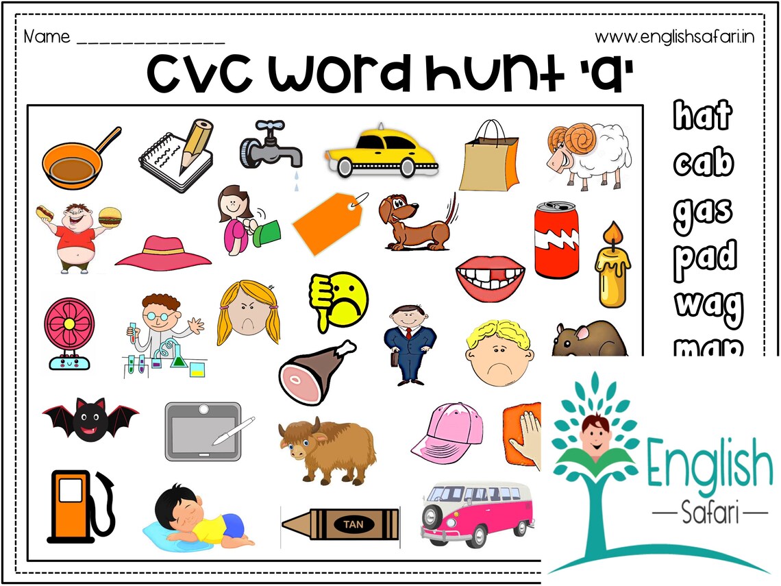 CVC words worksheets | Etsy