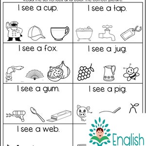 CVC words worksheets | Etsy