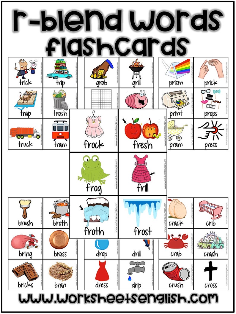 Les Sons Br Cr Dr Fr Gr Pr Tr Vr Consonant R-blends Br Cr Dr Fr Gr Pr Tr Words Flashcards - Etsy
