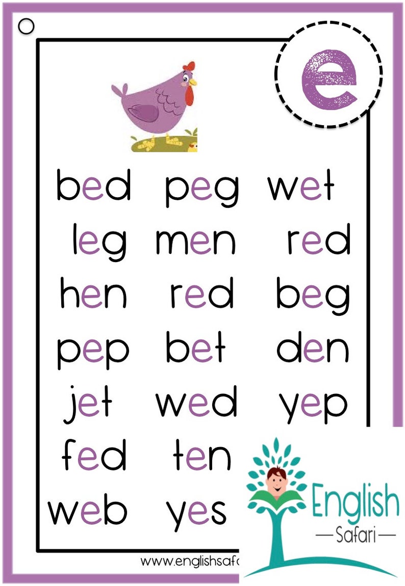 Phonics words list  Etsy