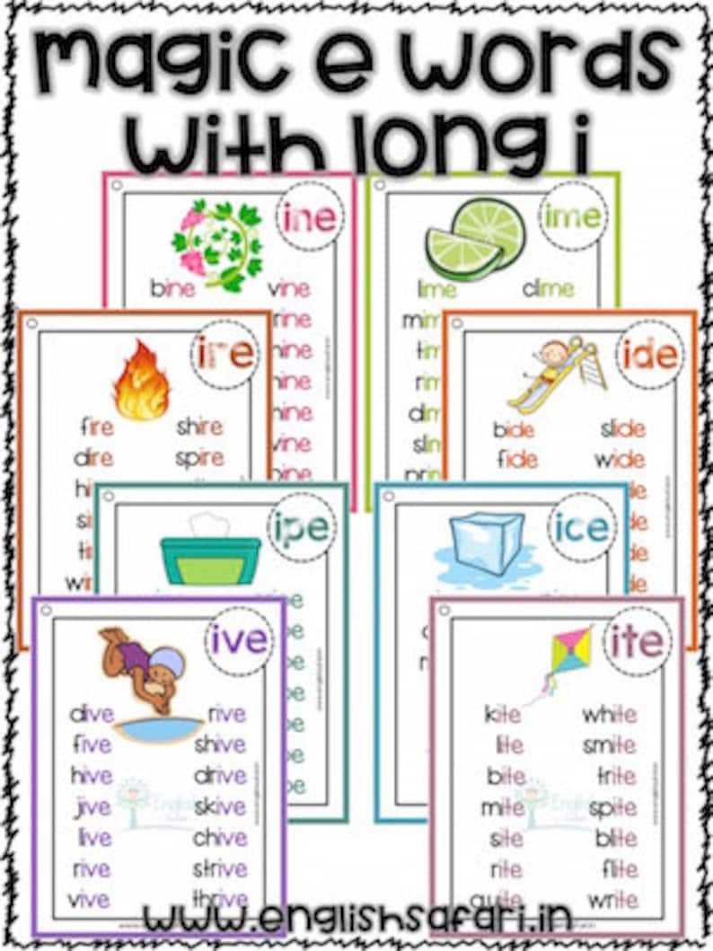 Phonics words list Magic E/Silent E/Bossy E words Etsy