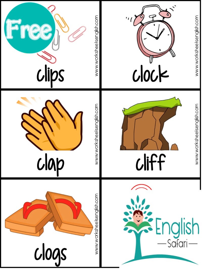 Consonant L blends Words Bl Cl Fl Gl Pl Sl Words FlashCards Etsy