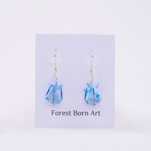Marbled Paper Origami Flower Earrings