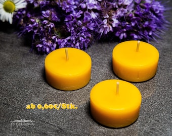 Tealights made of 100% beeswax | From 60cent/pcs | Tealight | Warm | Candle | Decoration | Party | Home décor | Naturally | fragrant