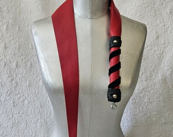 Red & Black Leather Dragon Tail Whip