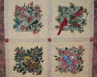 Feathers and Flora Wallhanging Art Quilt Pattern