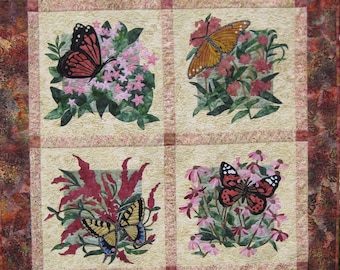 Butterfly and Blossom Wall Art Quilt Pattern
