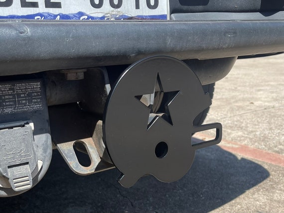 black football helmet hitch cover STAR HELMET Black Hitch Cover