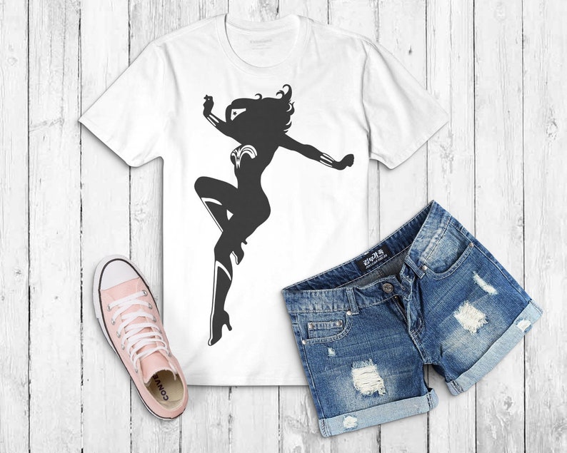 Download Wonder Woman SVG Silhouette Printable cartoon wall art ...