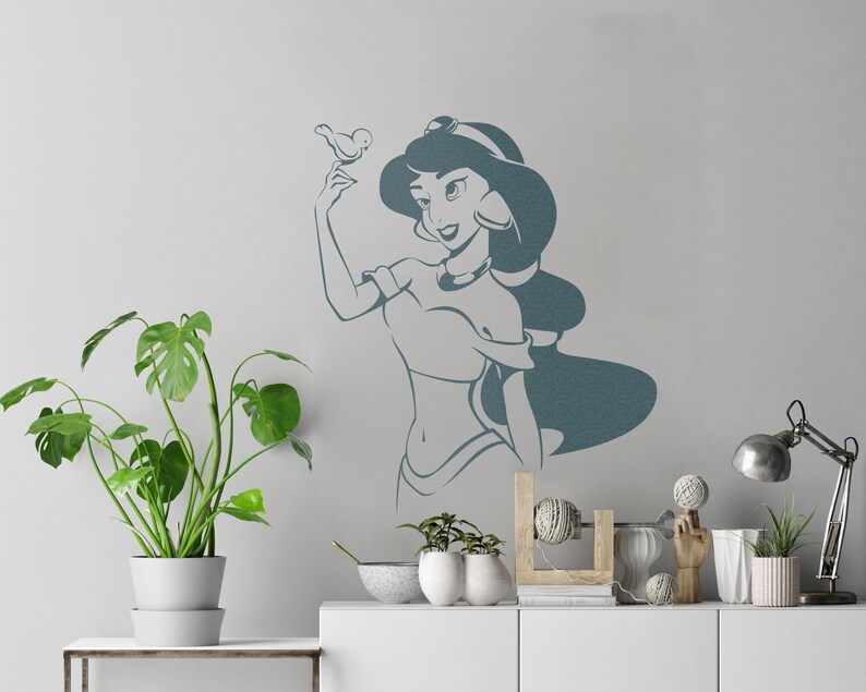 Download Printable Jasmine SVG Silhouette vector stencil Aladdin | Etsy