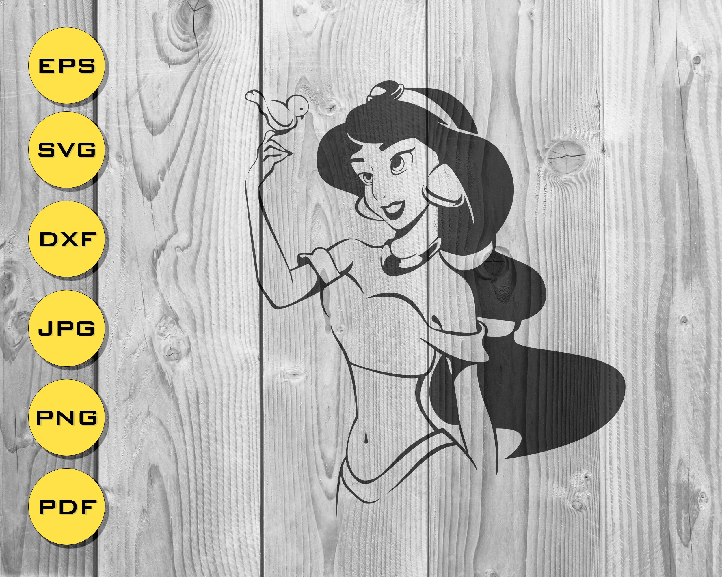 Download Cutting Jasmine Svg Silhouette Template Princess Printable Dxf Pdf Pattern Clipart Arab Night Fairy Tale Craft Supplies Tools Paper Party Kids Kromasol Com